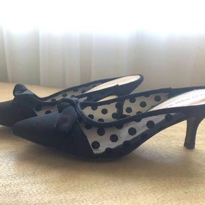 Size 6.5 Who What Wear Polka Dot Kitten Heel Mules